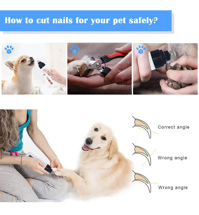 Rechargeable Electric Pet Nail Grinder – Quiet USB Trimmer for Dogs & Cats