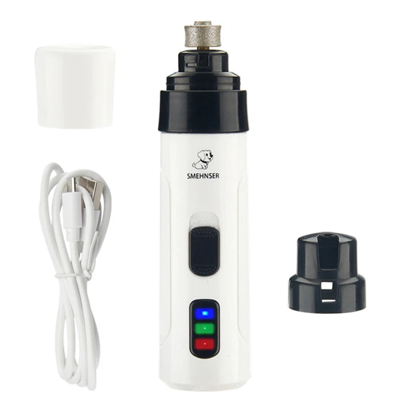 Rechargeable Electric Pet Nail Grinder – Quiet USB Trimmer for Dogs & Cats