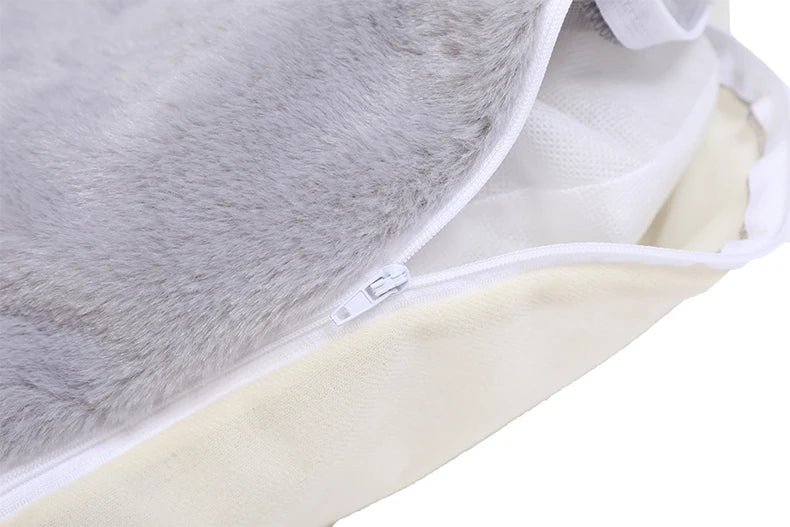 Pet Bed Pillow with Removable Inner Cushion & Machine-Washable Zip-Off Cover – Easy-Clean, Durable Design