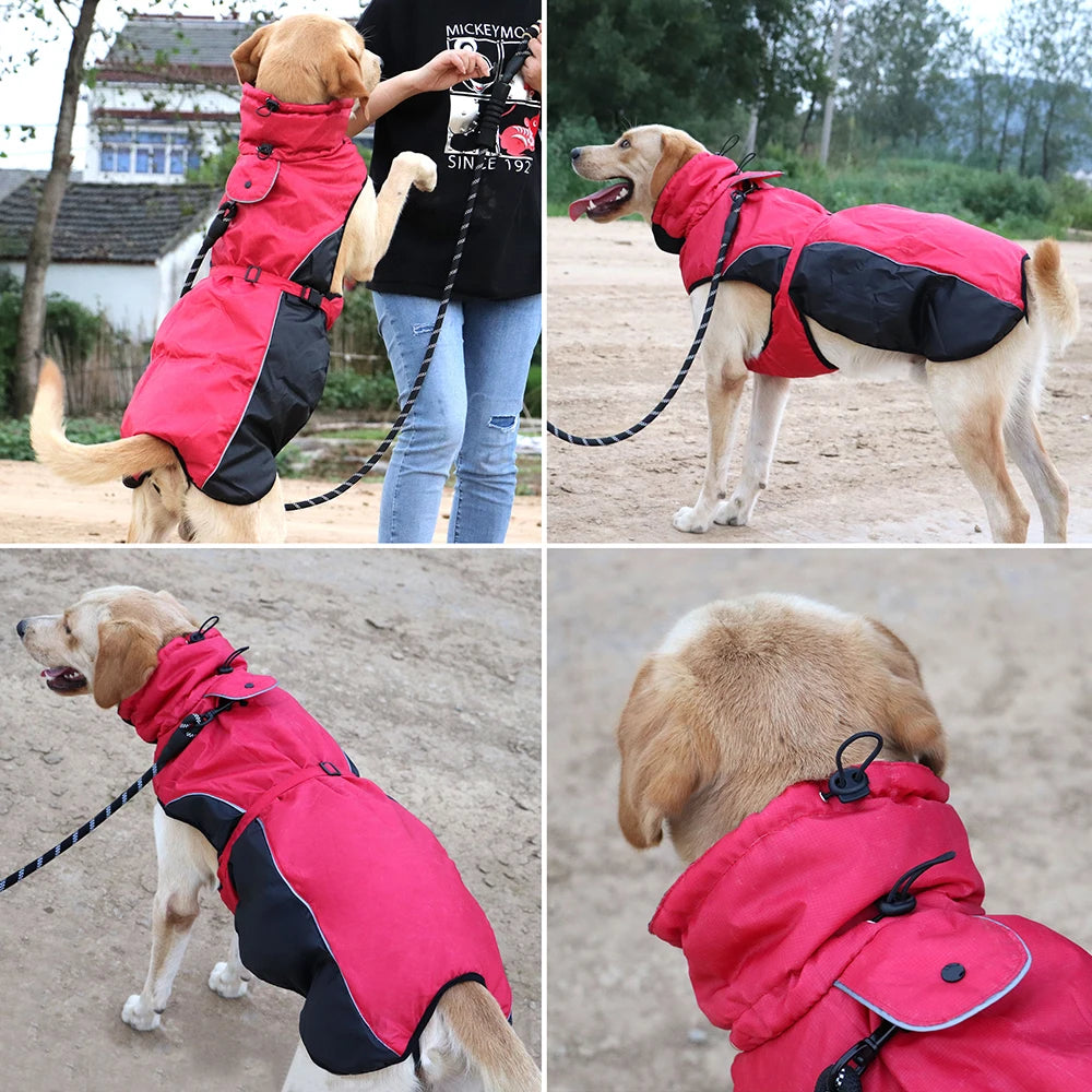 Reflective Waterproof Dog Coat – Warm Jacket for Medium & Large Dogs | Raincoat in Sizes XL to 6XL