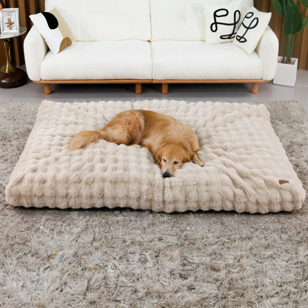 Ultra Plush Dog Bed – Soft Washable Pet Cushion & Crate Mattress for Puppies and Large Dogs