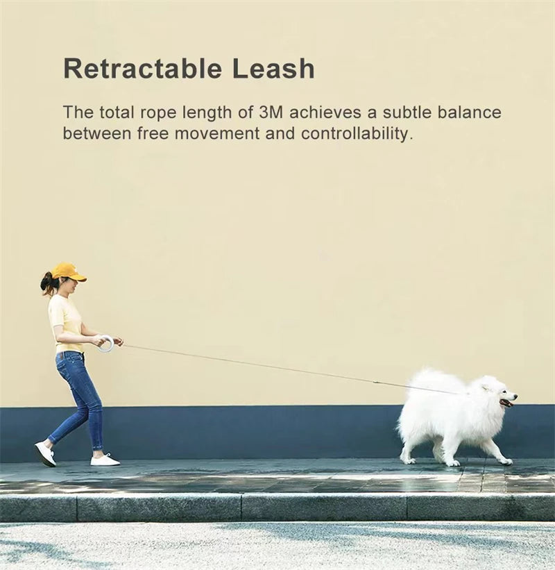 UFO Retractable Dog Leash with One-Hand Brake | Anti-Slip Handle & Strong Metal Buckle for Small & Medium Dogs