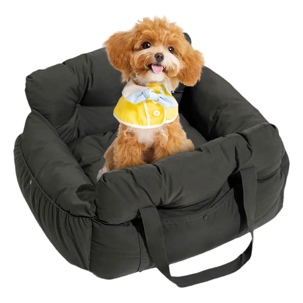 Washable Dog Car Seat with Safety Belt – Pet Booster Seat for Small & Medium Dogs up to 7.5kg