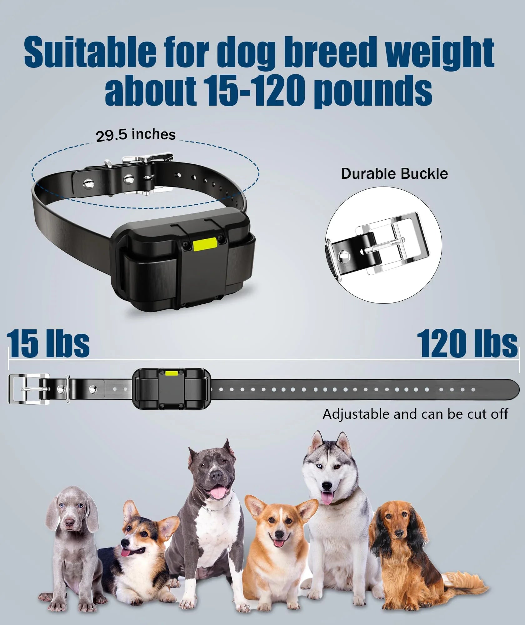 Waterproof Dog Training Collar – 5200FT Remote Electric Collar with 4 Adjustable Training Mode