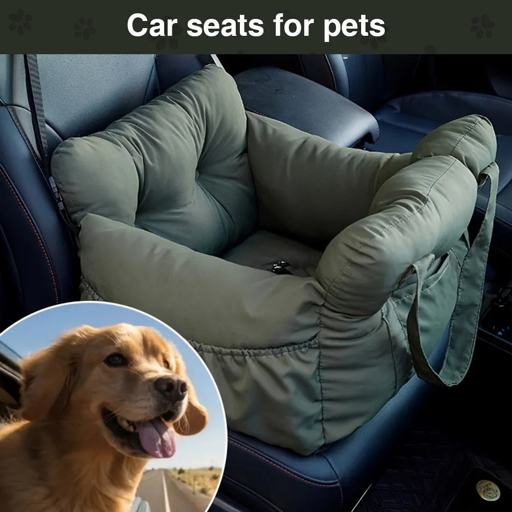 Washable Dog Car Seat with Safety Belt – Pet Booster Seat for Small & Medium Dogs up to 7.5kg