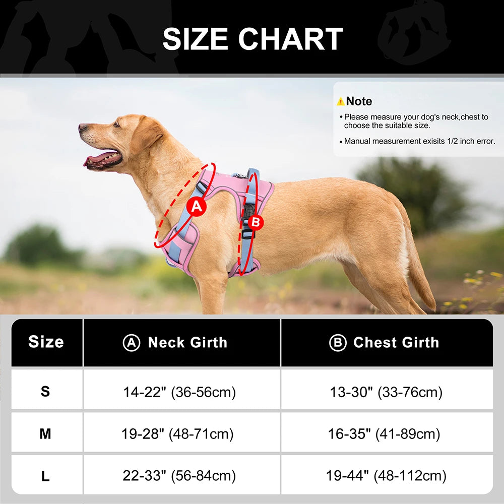 Reflective Mesh Dog Harness – Breathable No-Pull Pet Vest, Adjustable & Durable for Small, Medium & Large Dogs – Comfy Nylon Training Harness with Safety Straps