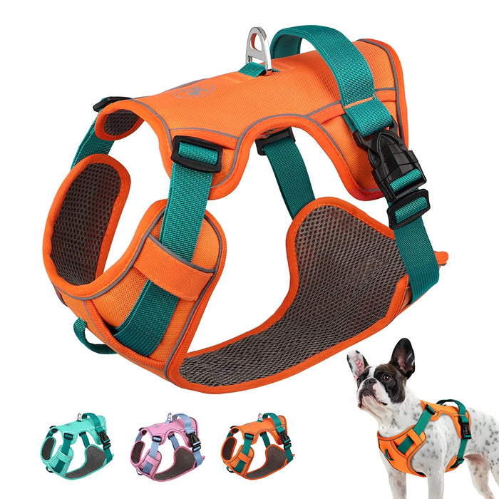 Reflective Mesh Dog Harness – Breathable No-Pull Pet Vest, Adjustable & Durable for Small, Medium & Large Dogs – Comfy Nylon Training Harness with Safety Straps
