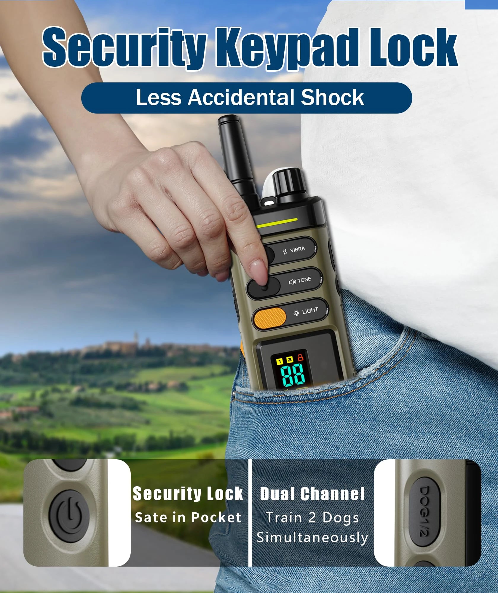 Waterproof Dog Training Collar – 5200FT Remote Electric Collar with 4 Adjustable Training Mode