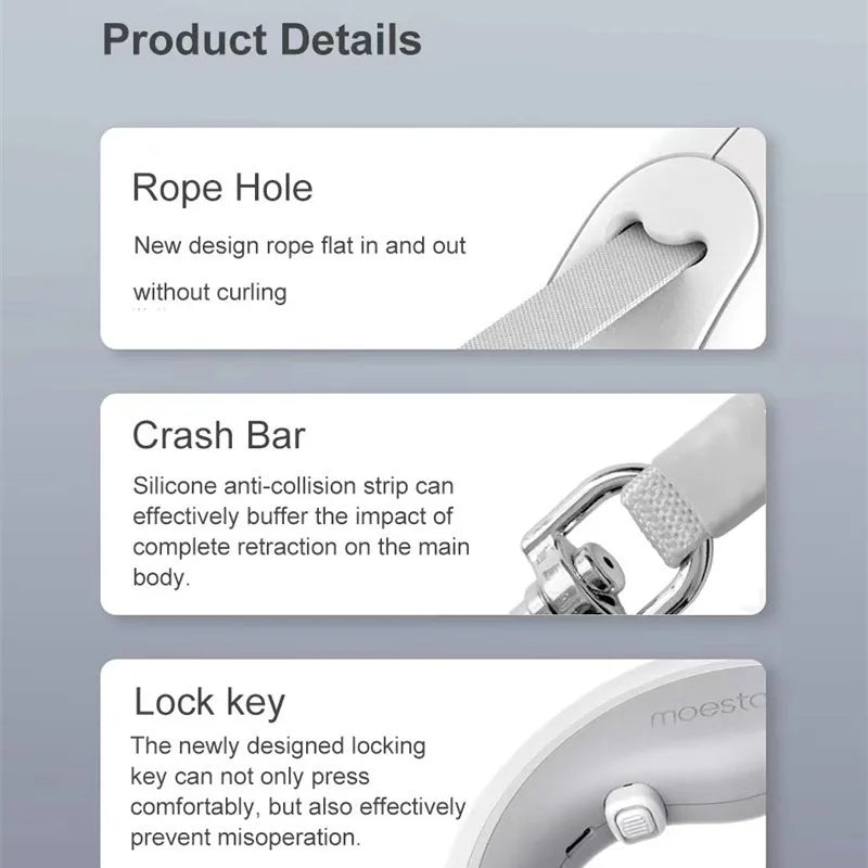 UFO Retractable Dog Leash with One-Hand Brake | Anti-Slip Handle & Strong Metal Buckle for Small & Medium Dogs