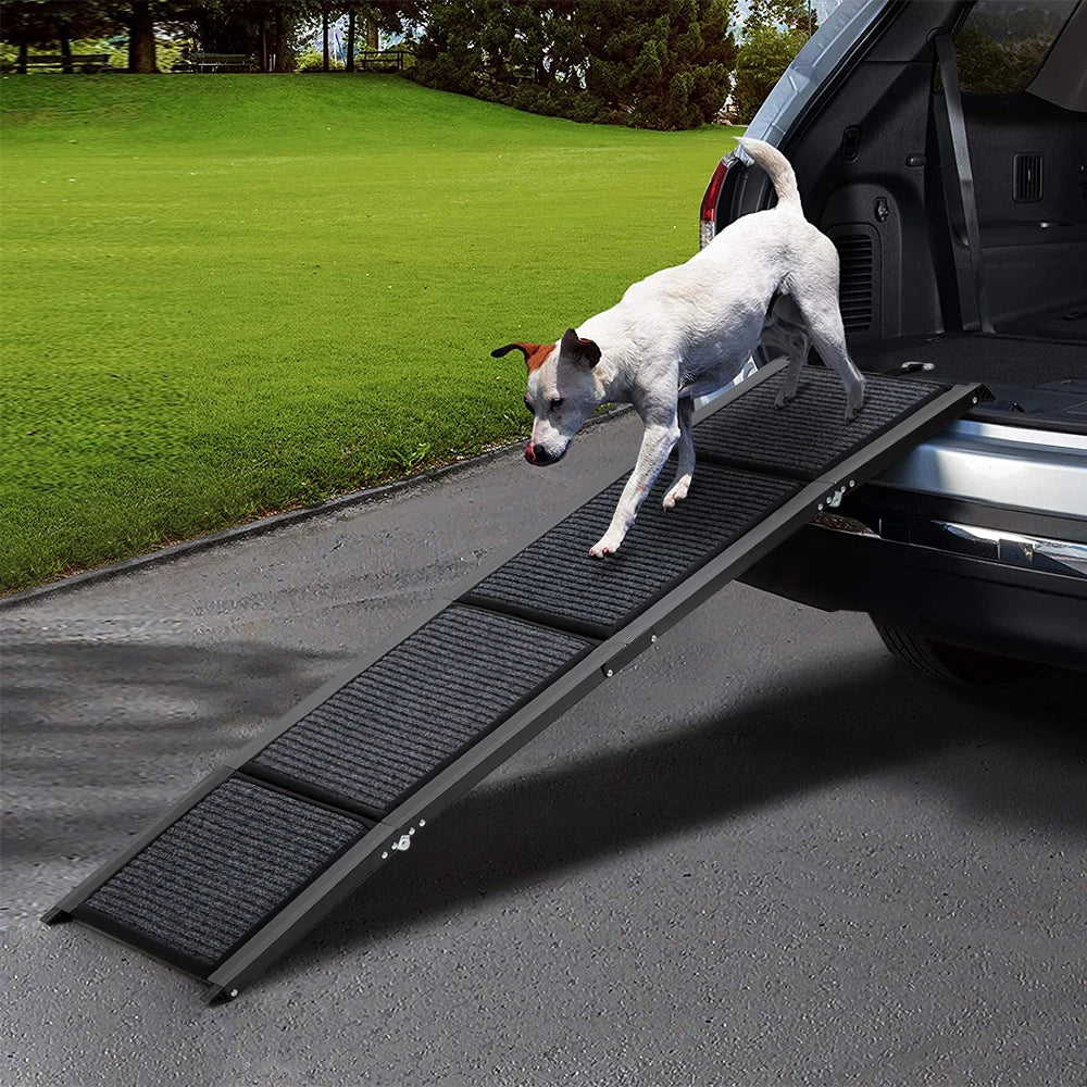 Outdoor Foldable Metal Dog Ramp – Non-Slip Pet Ladder for Cars, SUVs & Utes (160cm x 44cm)