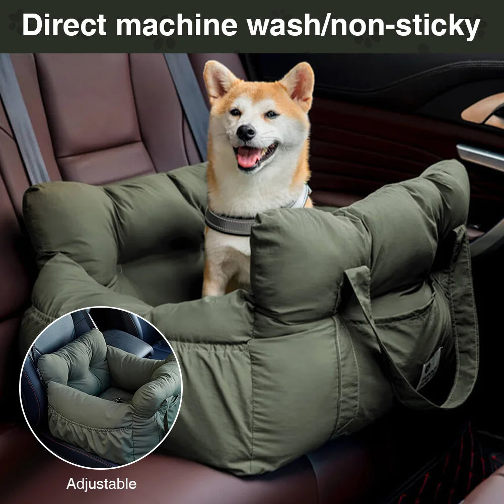 Washable Dog Car Seat with Safety Belt – Pet Booster Seat for Small & Medium Dogs up to 7.5kg