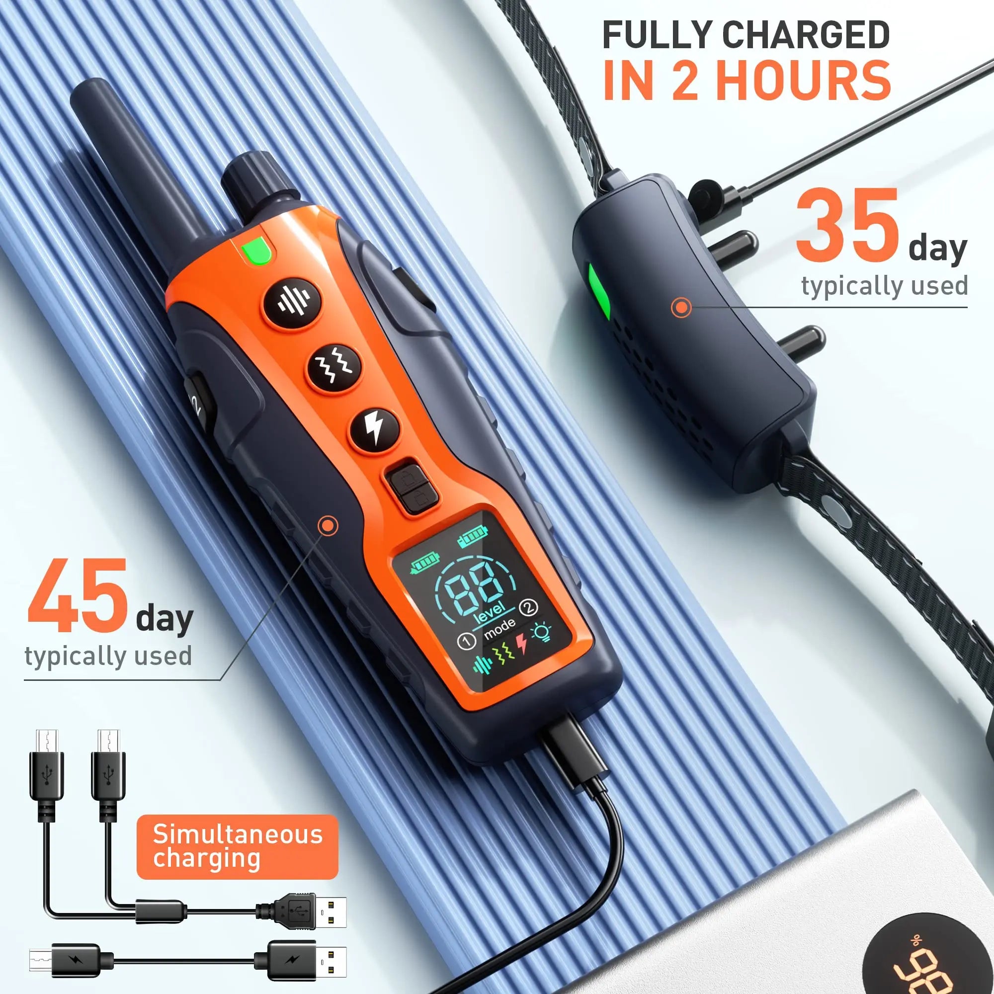 Smart Dog Training Collar with Remote – Long Range, Anti-Bark, Beep, Vibration, Shock & Light Modes | Waterproof & Rechargeable!