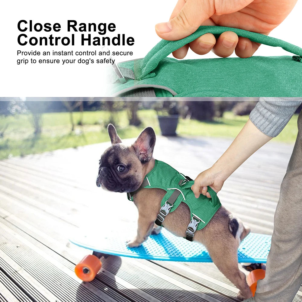 Reflective No-Pull Dog Harness with Handle – Adjustable Nylon Pet Vest for Small, Medium & Large Dogs – Durable Walking Harness for Bulldogs & More