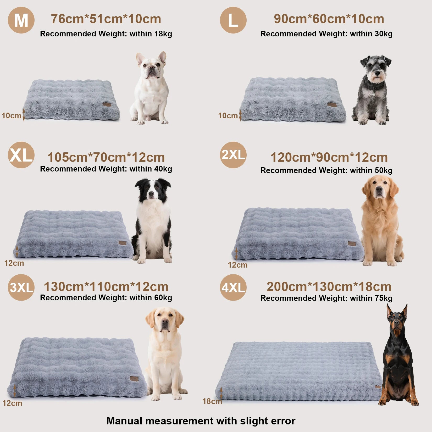 Ultra Plush Dog Bed – Soft Washable Pet Cushion & Crate Mattress for Puppies and Large Dogs