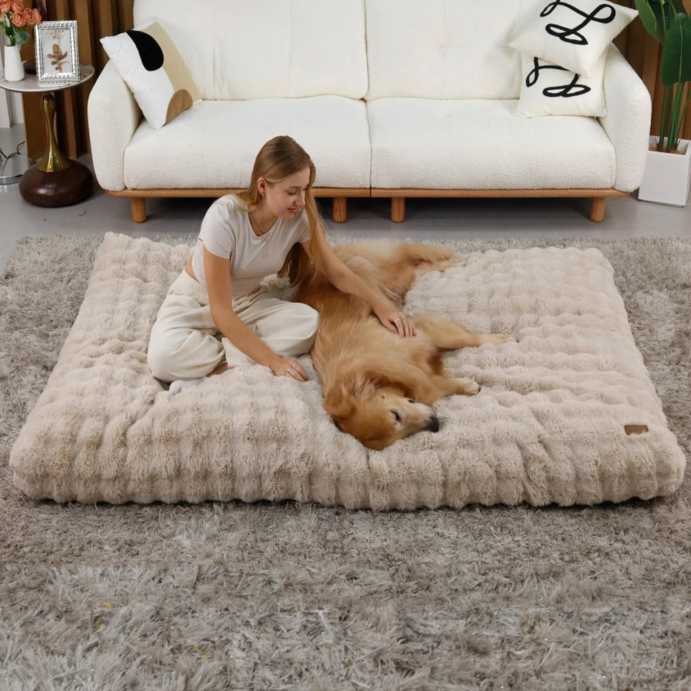 Ultra Plush Dog Bed – Soft Washable Pet Cushion & Crate Mattress for Puppies and Large Dogs