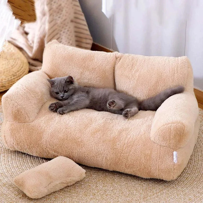 Cozy Plush Cat Bed Sofa – Warm Winter Nest for Cats & Small Dogs | Luxury Pet Bed for Maximum Comfort