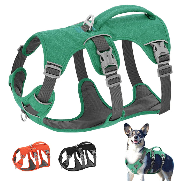 Reflective No-Pull Dog Harness with Handle – Adjustable Nylon Pet Vest for Small, Medium & Large Dogs – Durable Walking Harness for Bulldogs & More
