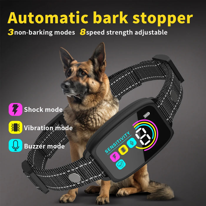 Automatic Rechargeable Anti-Bark Dog Collar – Waterproof, Shock & Vibration Training with Adjustable Sensitivity