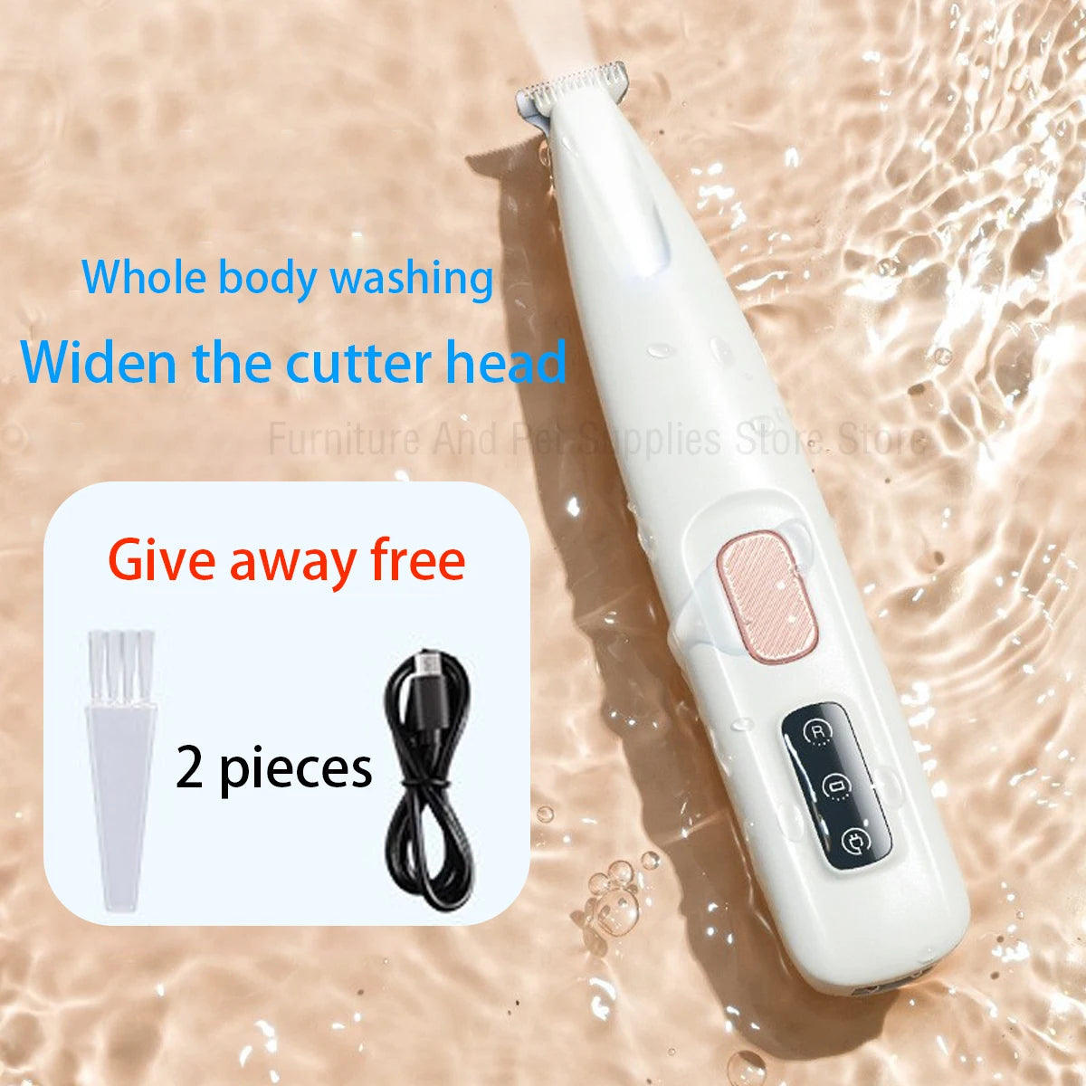 Pet Grooming Clippers with LED Light – Dog Paw Trimmer, Waterproof Design, Quiet Motor & LED Display for Precision