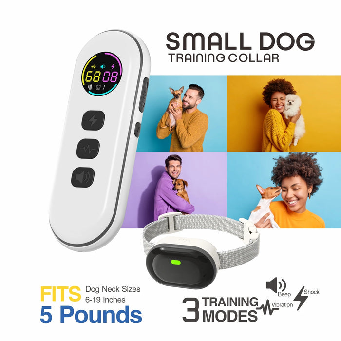 300M Remote Training Collar for Small Dogs – Rechargeable Shock, Beep & Vibration Trainer for Dogs (5-50lbs) | Waterproof & Adjustable Bark Control