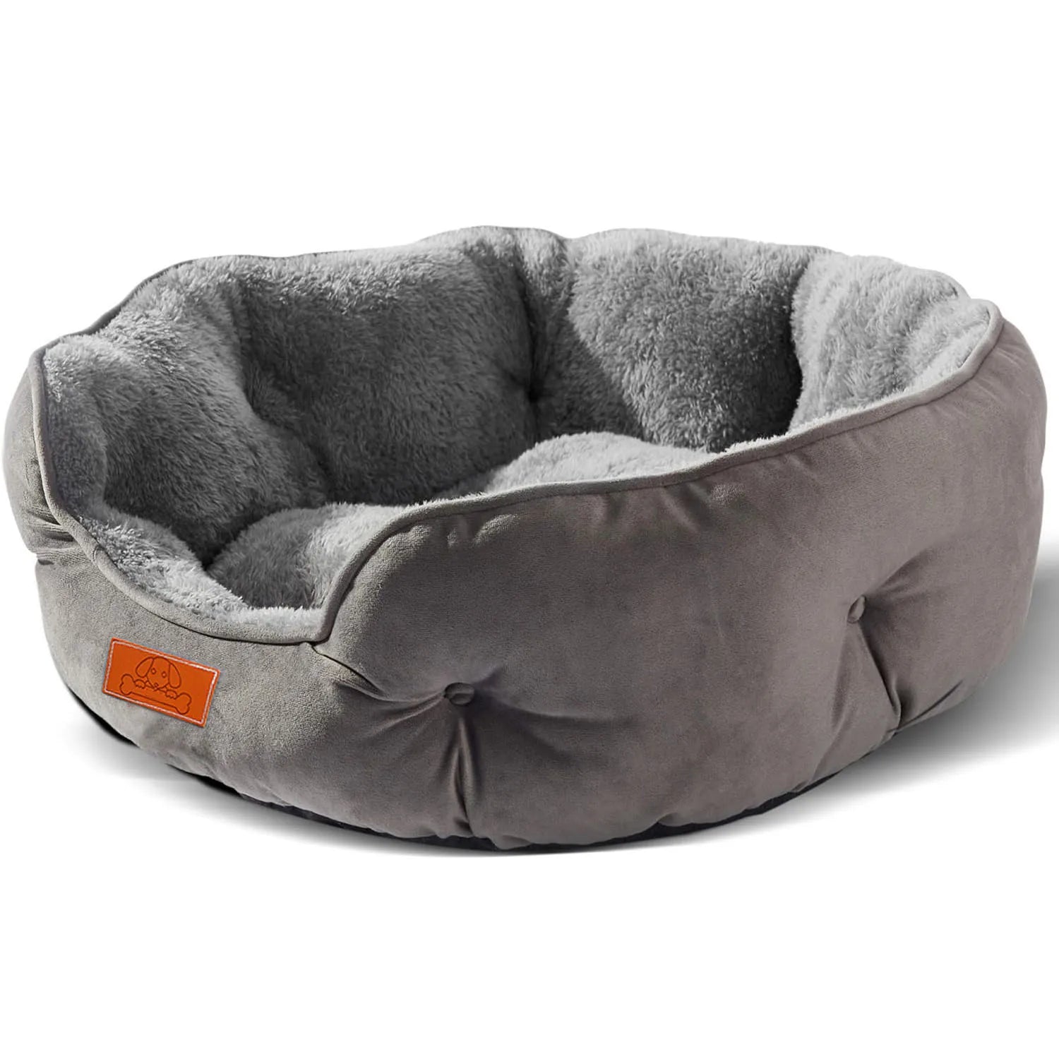 Premium Pet Bed for Cats & Small Dogs – Soft, Washable, Non-Slip, Water-Resistant, Grey – 50cm