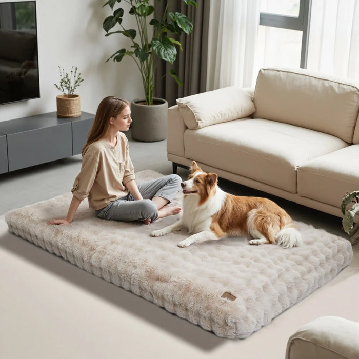 Ultra Plush Dog Bed – Soft Washable Pet Cushion & Crate Mattress for Puppies and Large Dogs