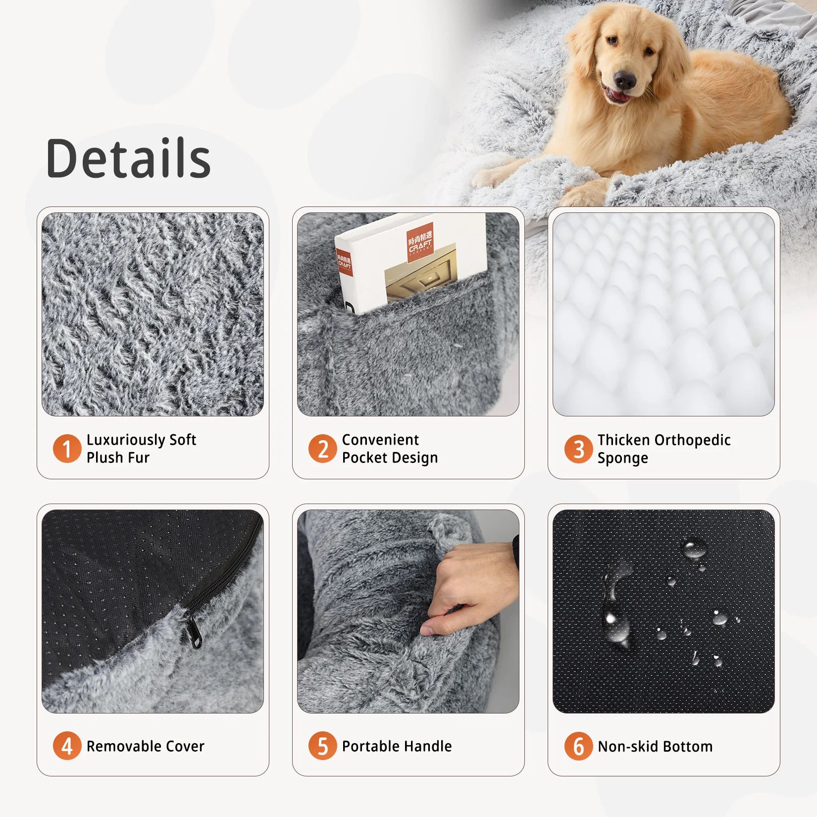 Ultimate Comfort Large Human Dog Bed 66"x43"x17" – Human-Sized Big Dog Bed for Adults & Pets, Giant Beanbag with Washable Fur Cover & Blanket