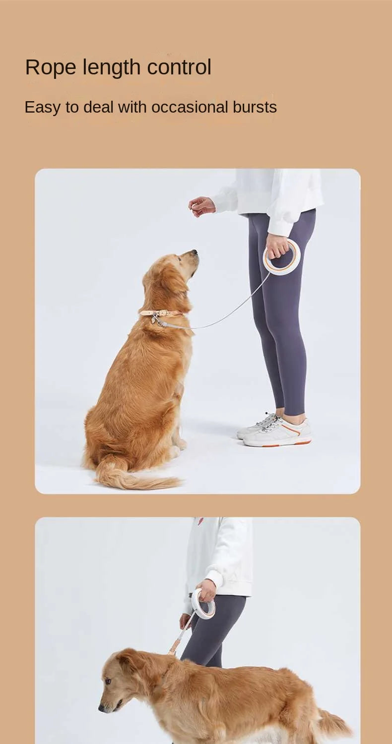 UFO Retractable Dog Leash with One-Hand Brake | Anti-Slip Handle & Strong Metal Buckle for Small & Medium Dogs