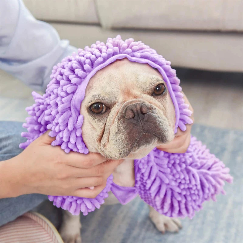 Super Absorbent Pet Bath Towel – Soft Quick-Dry Chenille Towel for Dogs & Cats