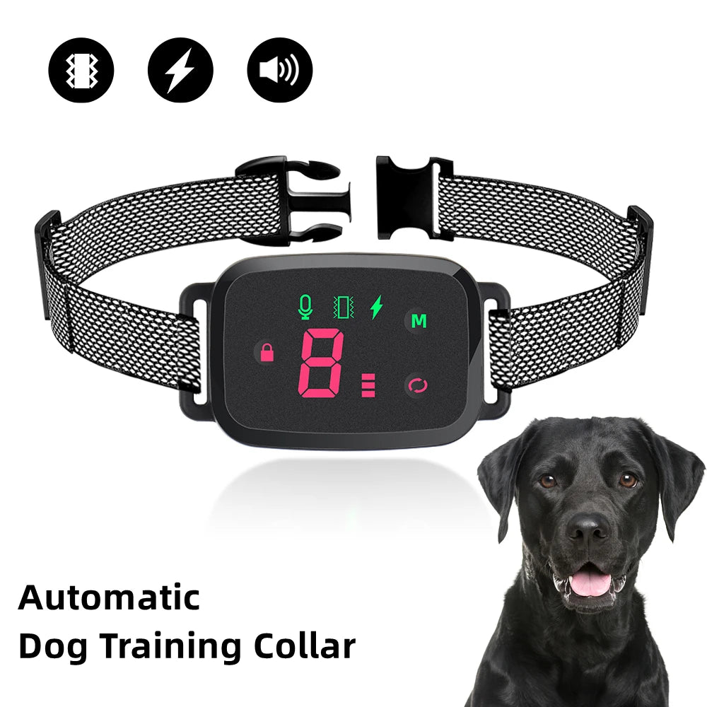 Smart Anti-Bark Dog Collar - HD Display, Rechargeable, Waterproof IP67 Bark Control for All Breeds