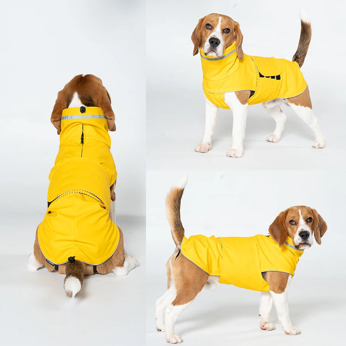 Waterproof Puppy & Dog Raincoat – Lightweight Pet Jacket with Hood, Leash Hole & Reflective Safety Strips