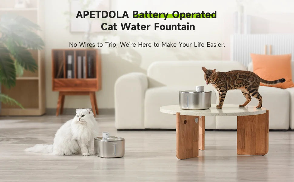 Automatic Cat Water Fountain 4L – Wireless Pet Water Dispenser with Smart Motion Sensor, Quiet Filtration System for Cats & Dogs