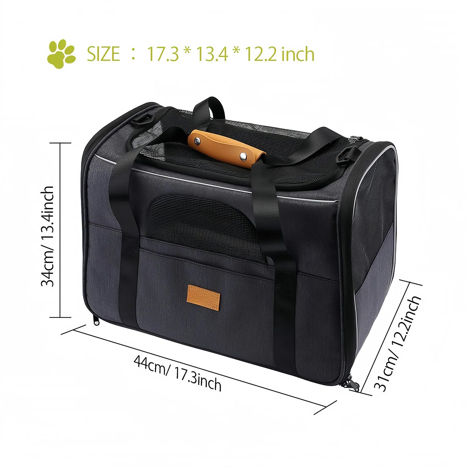 Portable Foldable Cat Carrier – Lightweight Soft-Sided Travel Bag for Cats & Small Pets, Collapsible & Travel-Friendly in Sleek Black