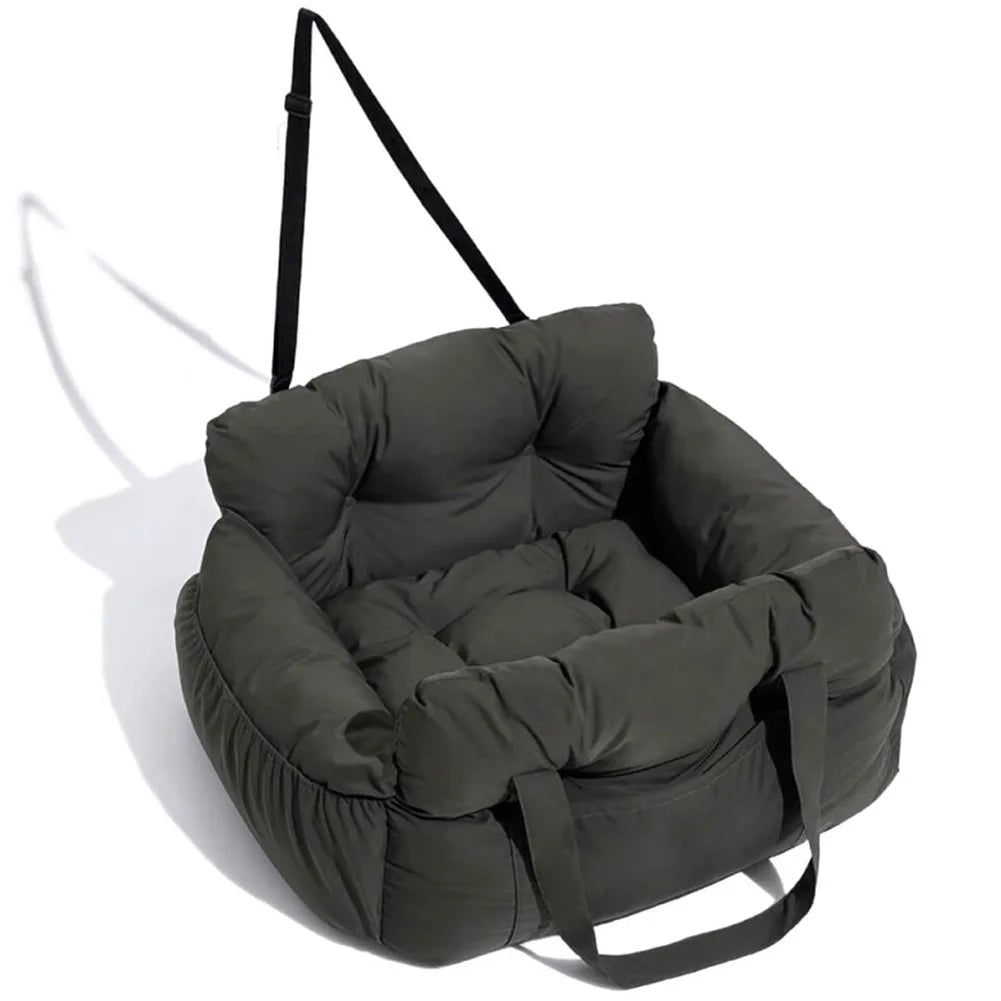 Dark gray pet swing with straps on a white background