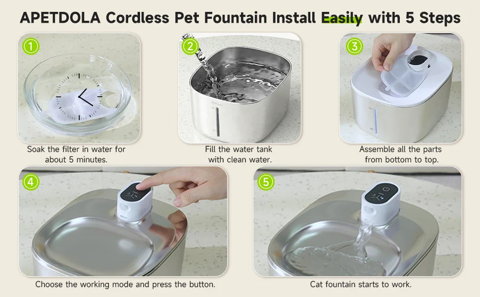 Automatic Cat Water Fountain 4L – Wireless Pet Water Dispenser with Smart Motion Sensor, Quiet Filtration System for Cats & Dogs