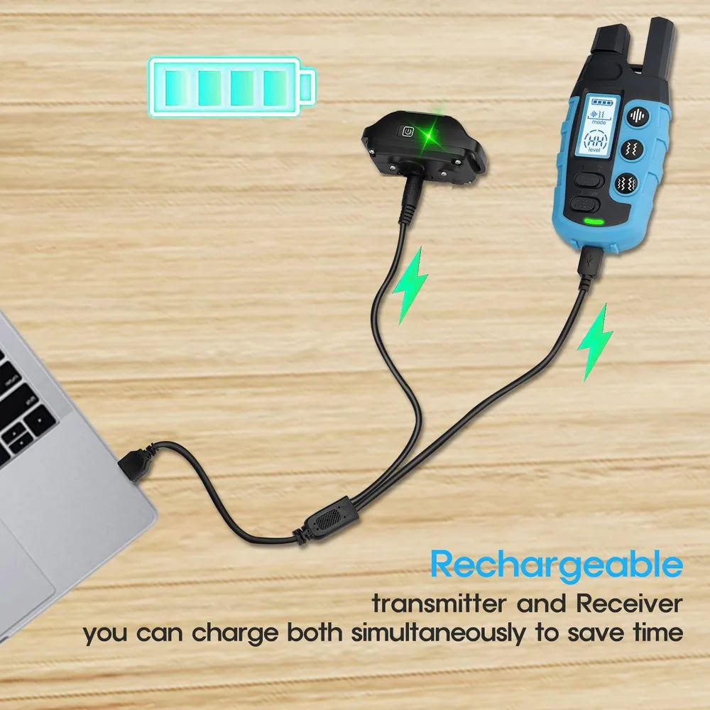 No Shock 3300Ft Dog Training Collar | Remote, Rechargeable & Waterproof | Beep & Vibration