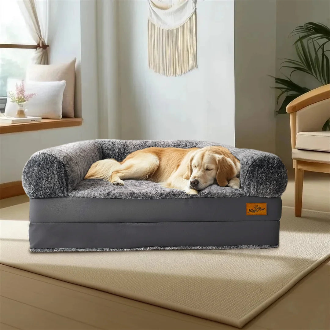 Foldable Human-Sized Orthopedic Dog Bed – 180cm Giant Calming Pet Lounger with Plush Cover for Ultimate Comfort