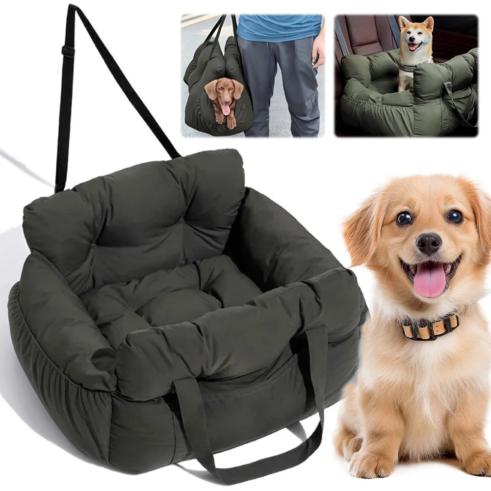 Washable Dog Car Seat with Safety Belt – Pet Booster Seat for Small & Medium Dogs up to 7.5kg