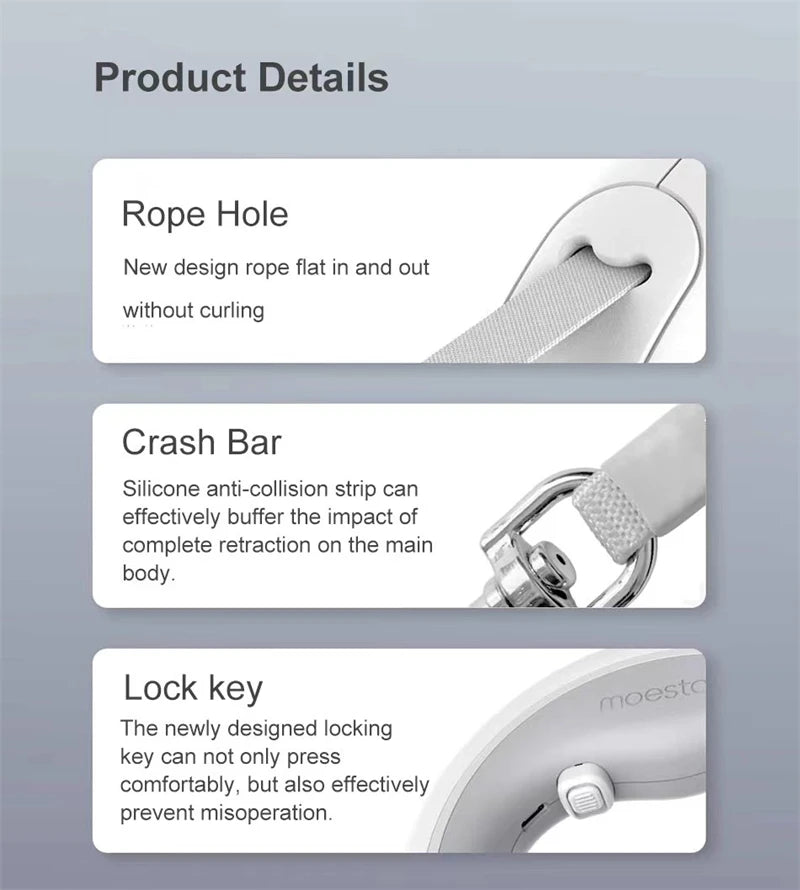 UFO Retractable Dog Leash with One-Hand Brake | Anti-Slip Handle & Strong Metal Buckle for Small & Medium Dogs