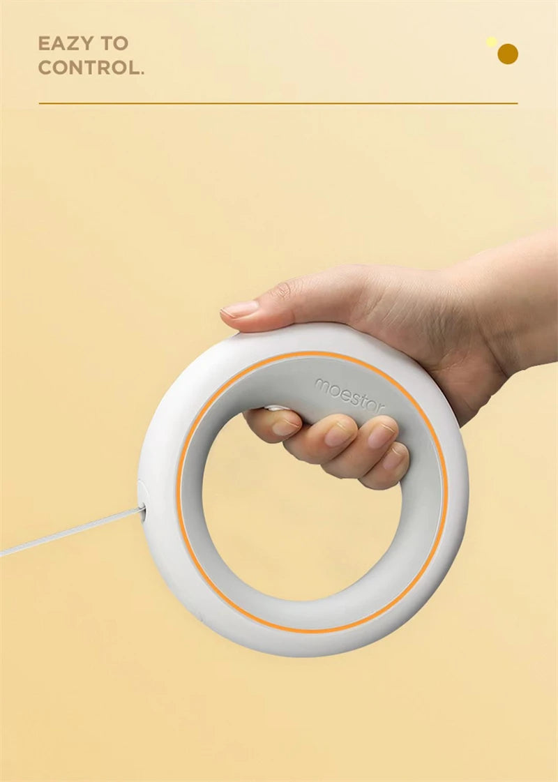 UFO Retractable Dog Leash with One-Hand Brake | Anti-Slip Handle & Strong Metal Buckle for Small & Medium Dogs