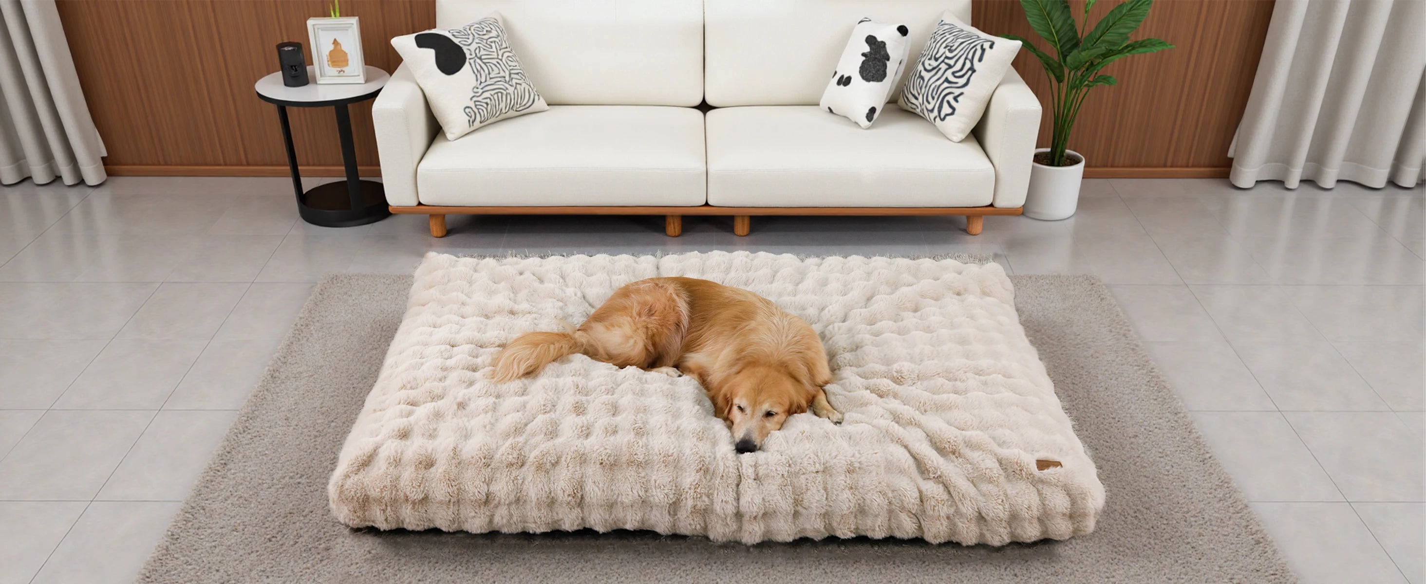 Ultra Plush Dog Bed – Soft Washable Pet Cushion & Crate Mattress for Puppies and Large Dogs