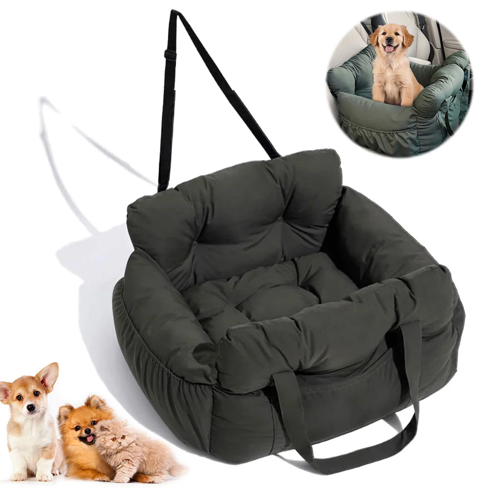 Washable Dog Car Seat with Safety Belt – Pet Booster Seat for Small & Medium Dogs up to 7.5kg