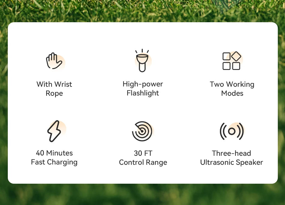 Ultrasonic Dog Repeller – Rechargeable Anti-Barking & Training Device with LED Flashlight