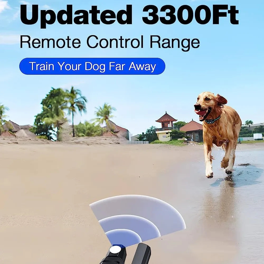 No Shock 3300Ft Dog Training Collar | Remote, Rechargeable & Waterproof | Beep & Vibration