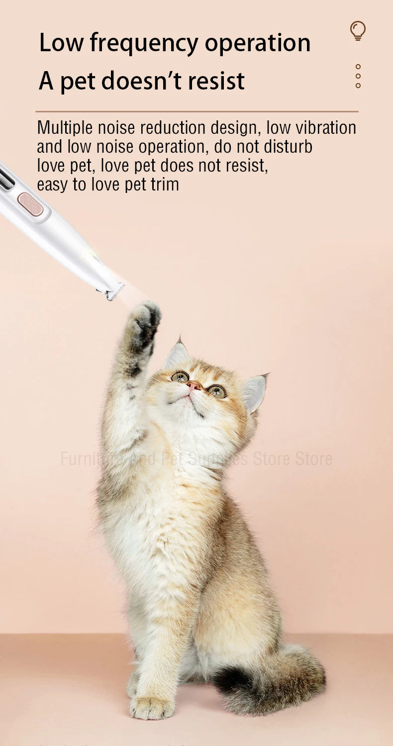 Pet Grooming Clippers with LED Light – Dog Paw Trimmer, Waterproof Design, Quiet Motor & LED Display for Precision