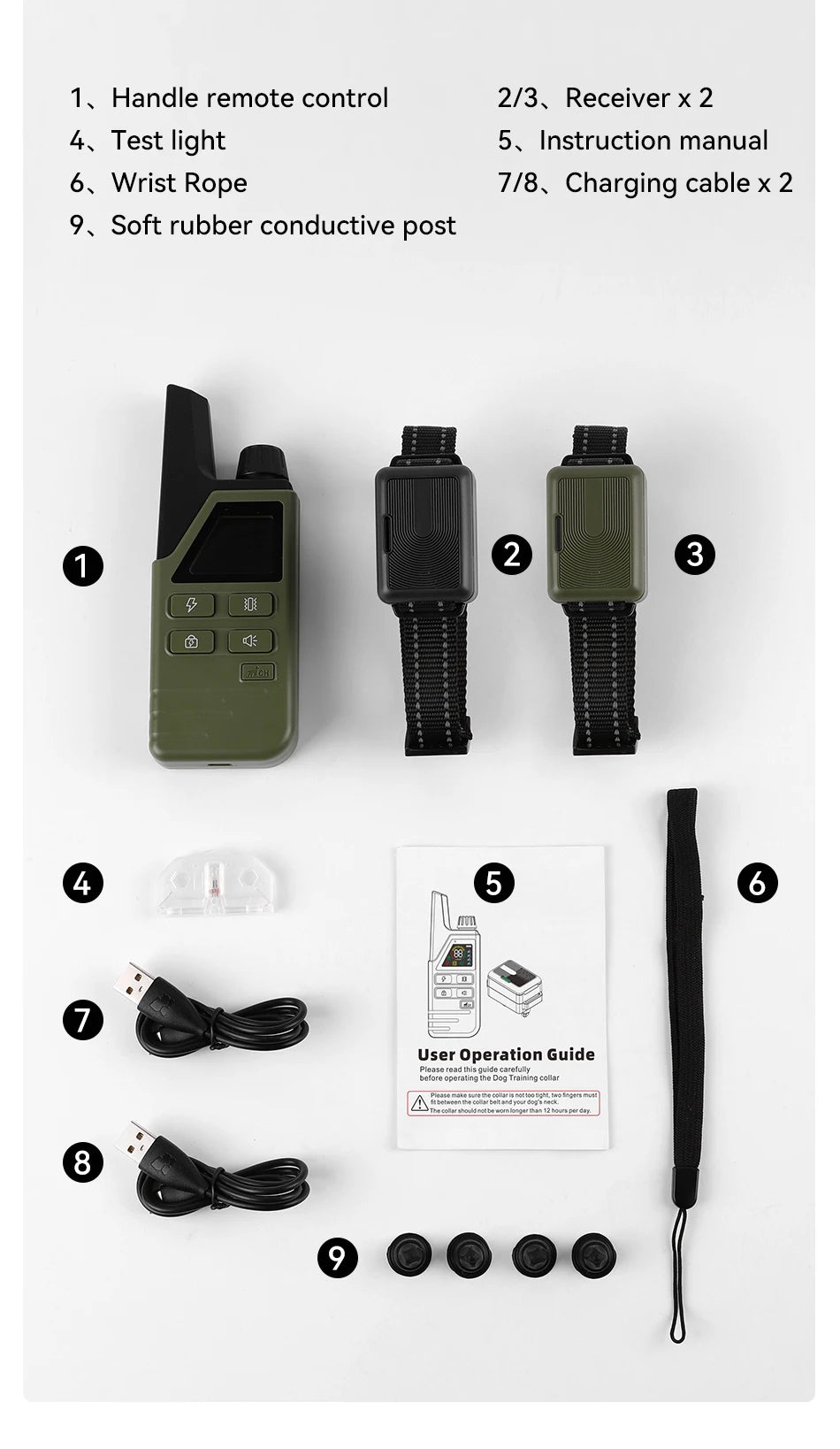 Rechargeable Dog Training Collar – Waterproof Shock, Vibration & Beep Modes with Remote