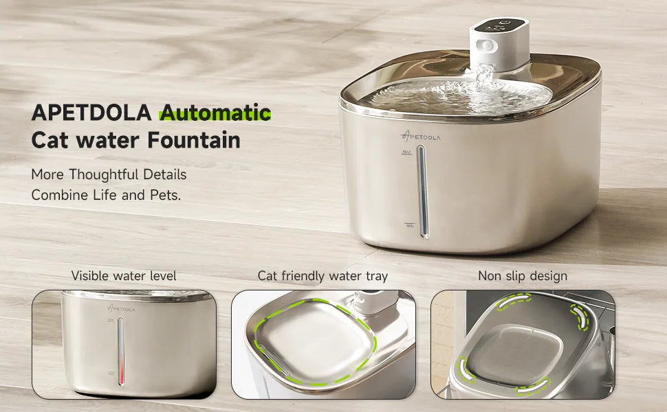 Automatic Cat Water Fountain 4L – Wireless Pet Water Dispenser with Smart Motion Sensor, Quiet Filtration System for Cats & Dogs