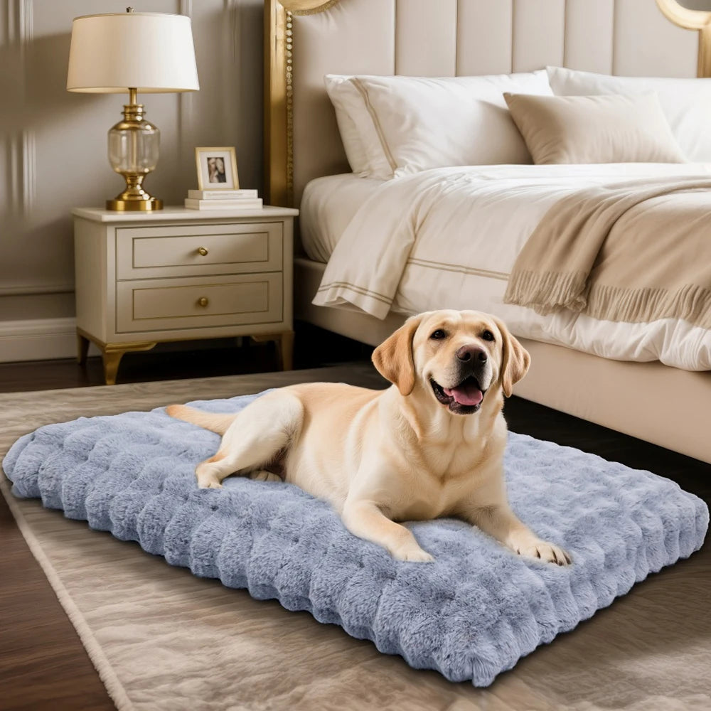 Ultra Plush Dog Bed – Soft Washable Pet Cushion & Crate Mattress for Puppies and Large Dogs