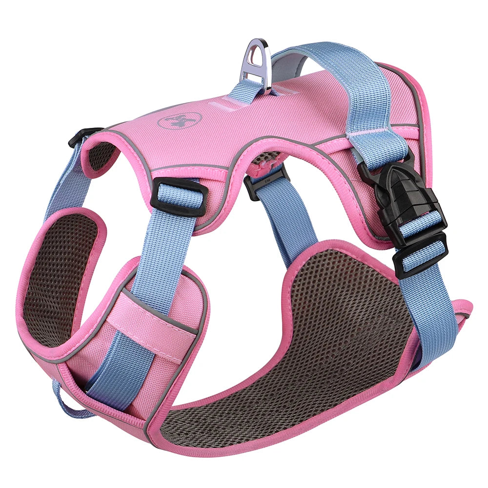 Reflective Mesh Dog Harness – Breathable No-Pull Pet Vest, Adjustable & Durable for Small, Medium & Large Dogs – Comfy Nylon Training Harness with Safety Straps