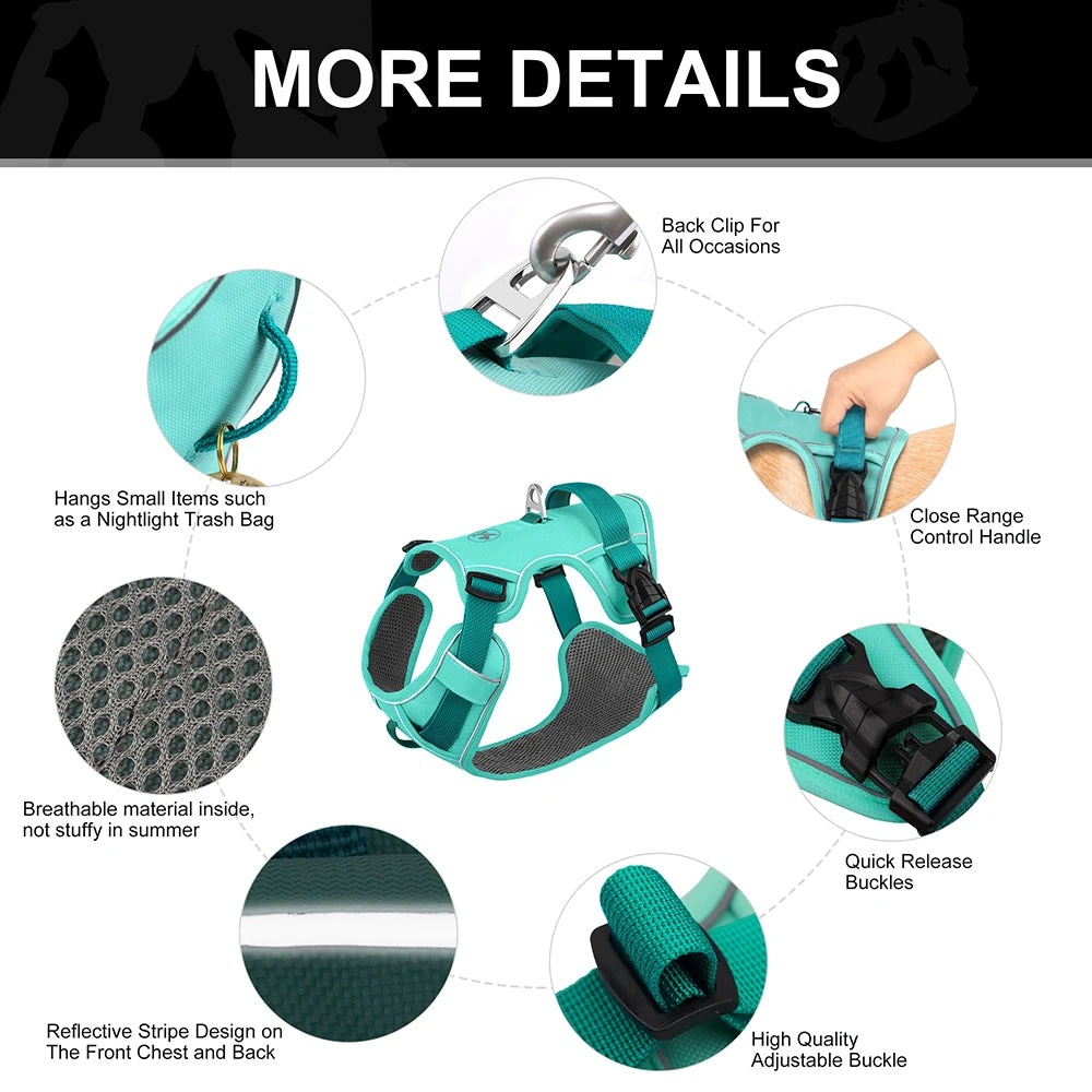 Reflective Mesh Dog Harness – Breathable No-Pull Pet Vest, Adjustable & Durable for Small, Medium & Large Dogs – Comfy Nylon Training Harness with Safety Straps
